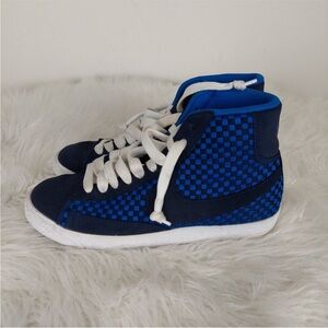 Nike Mid Blazer Woven Basketball Sneakers Shoes Blue Black 555093 400 Men’s 8.